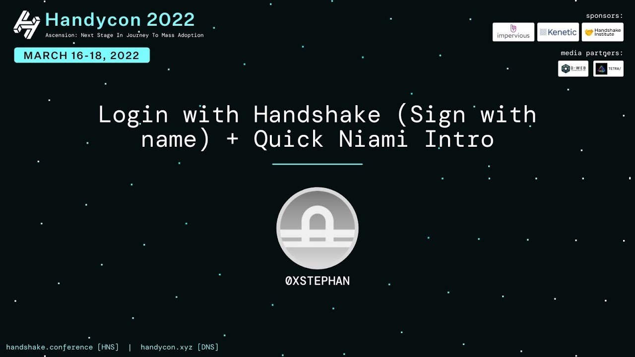 Featured image for “Login with Handshake (Sign with name) + Quick Niami Intro”